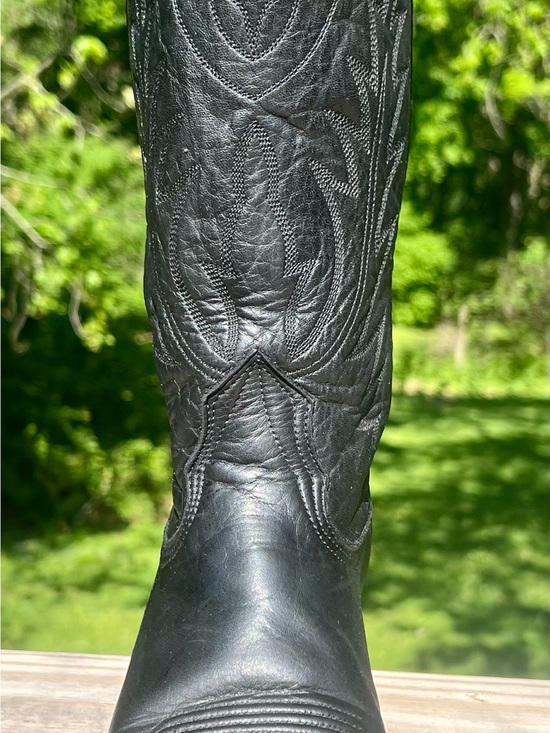 Nocona Black Leather Western Cowboy Boots